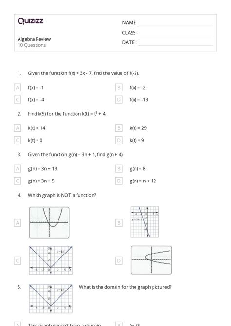 50+ algebra worksheets for 10th Grade on Quizizz | Free & Printable