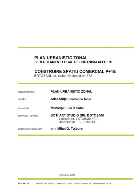 PDF PLAN URBANISTIC ZONAL 2021 3 17 P U Z R L U CONSTRUIRE