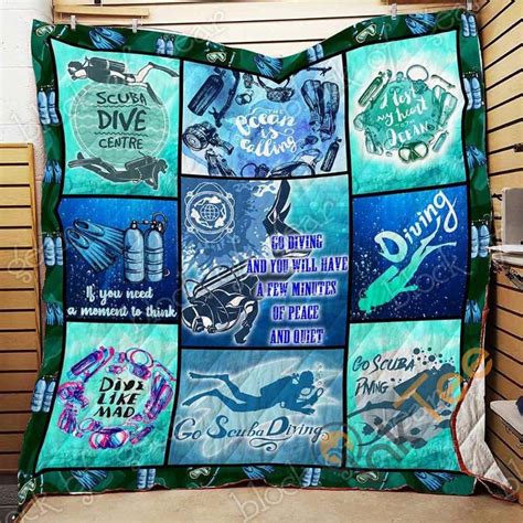 Scuba Diving Quilt Blanket Bedding Set Morequilt