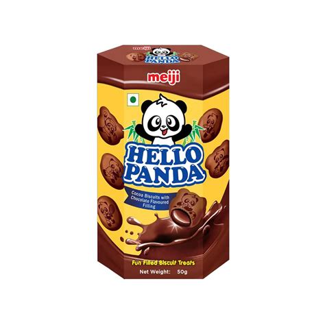 Meiji Hello Panda Cocoa Chocolate Center Filled Biscuits Pack Of 2