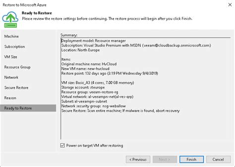 Step 9 Verify Restore Settings Veeam Backup Guide For Hyper V