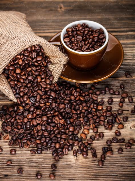 Roasted Coffee Beans Containing Beans Table And Natural Food Images