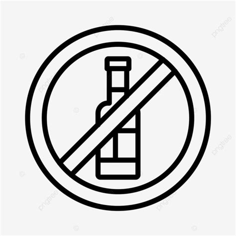 Sin Icono De Línea De Alcohol Vector PNG Alcohol Prohibición