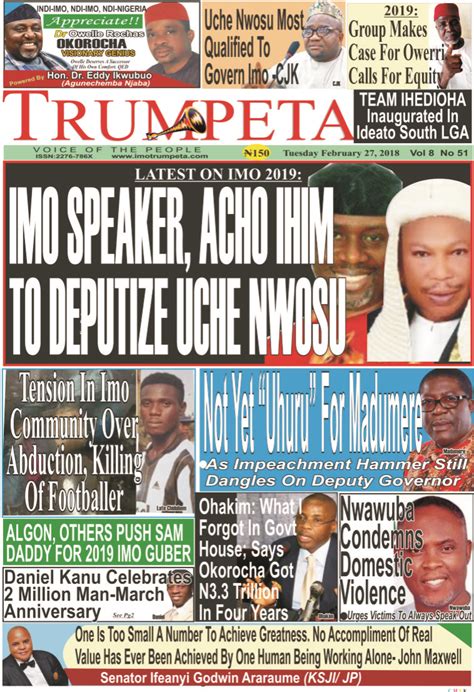 Cover Imo Trumpeta Newspaper