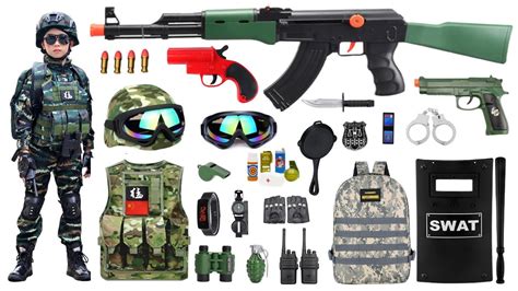 Special Police Weapons Toy Set Unboxing M416 Guns Gas Mask Glock