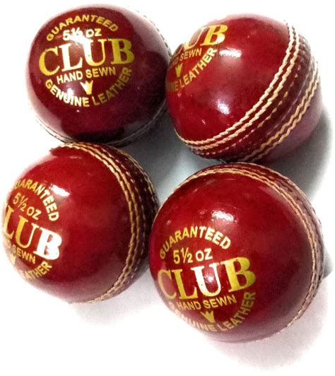 Club Set Of 4 Leather Balls 2 Part Cricket Leather Ball Buy Club Set