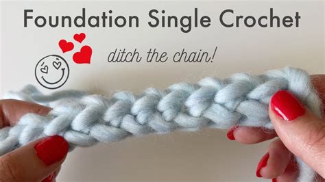 Foundation Single Crochet Fsc Easy Chainless How To Tutorial For