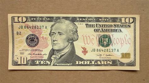 10 Us Dollars Banknote Ten Us Dollars 2009 Obverse And Reverse