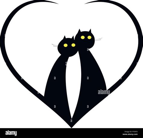 Two cats in love Stock Vector Image & Art - Alamy