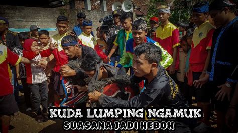 KUDA LUMPING NGAMUK BIKIN HEBOH SAAT IRING IRINGAN BENJANG PUTRA