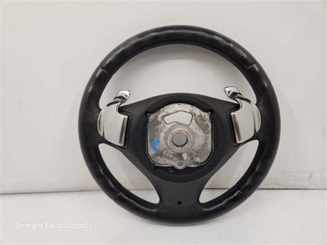 06 10 OEM BMW E92 E93 335 Sport Steering Wheel Black LEATHER W