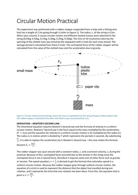 Circular Motion Practical Physics Year 12 Sace Thinkswap