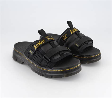 Dr Martens Ayce Sandals Black Milled Coated Leather Mens Sandals