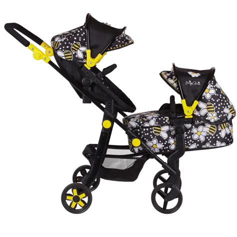 Shop Daisy Chain Pinnacle Double Dolls Pram In Bumblebee