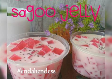 Resep Es Jelly Sagu Mutiara Jelly Sagoo Dessert Drink Oleh Endah