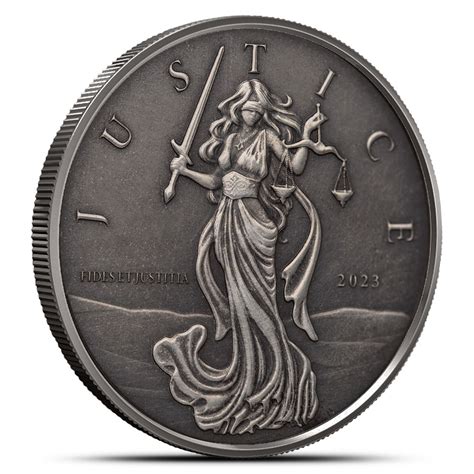 2023 1 Oz Antique Gibraltar Silver Lady Justice Coin L Jm Bullion™