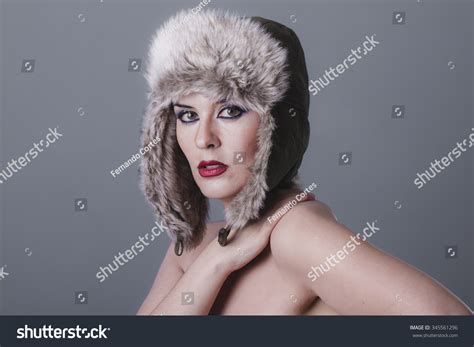 Sexy Naked Girl Russian Winter Hat Stock Photo Shutterstock