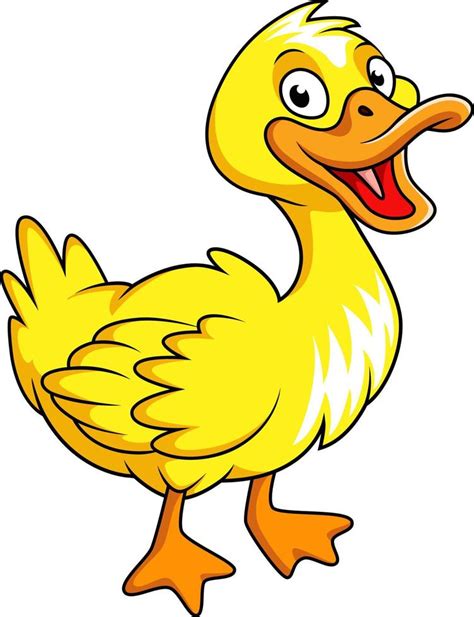 Cute Duck Cartoon On White Background Vector Art At Vecteezy