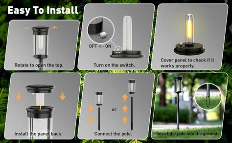 Acvoay Solar Pathway Lights Outdoor 6 Pack Solar Lights Outdoor