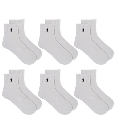 Polo Ralph Lauren Performance Cotton Quarter Socks 6 Pack Dillards