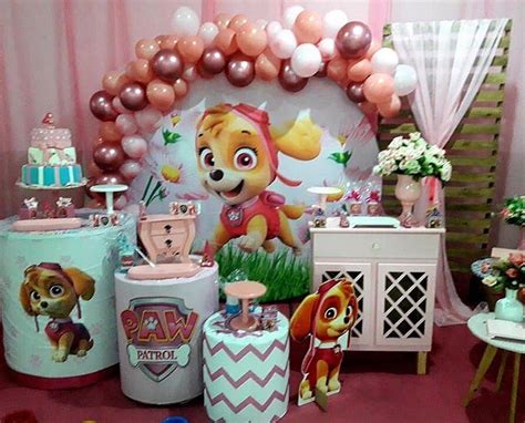 Aprende Como Decorar Una Fiesta De Paw Patrol Niña En Donde Skye Y