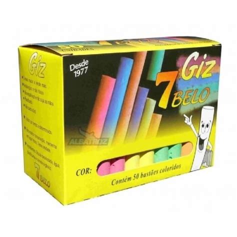 Universal Papelaria Giz Escolar Plastificado Colorido Belo C