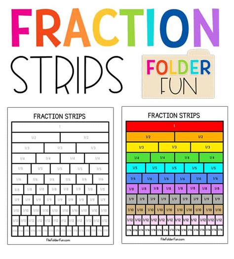 Fraction Strips Printable File Folder Fun