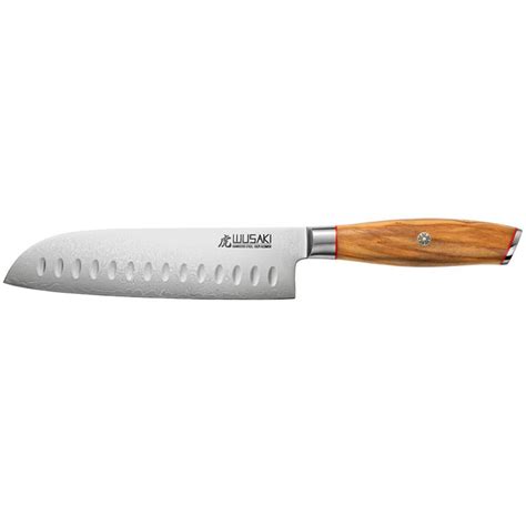 Couteau Japonais Santoku Damas Cm Wusaki Le Repaire Du Chef