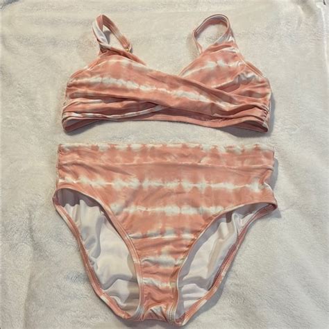 Freshwater Swim Freshwater Pink And White Tiedye Bikini Set Poshmark