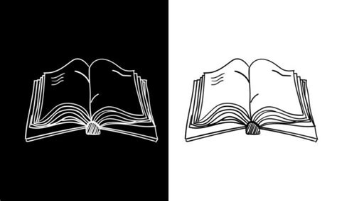 Open Book Clip Art Black And White