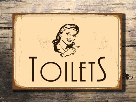 Vintage style Toilets Directional Sign | Classic Metal Signs