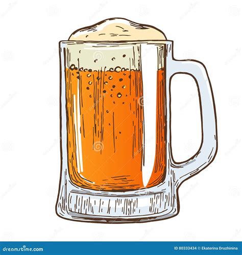 Beer Mug On White Background Stock Vector Illustration Of Foam