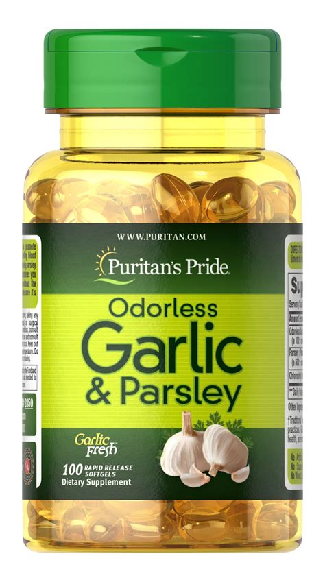 Odorless Garlic And Parsley 500 Mg 100 Mg 100 Rapid Release Softgels