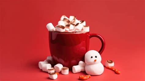 Red Hot Chocolate Mug With Melted Marshmallows Illustration 23460290 Stock Photo At Vecteezy