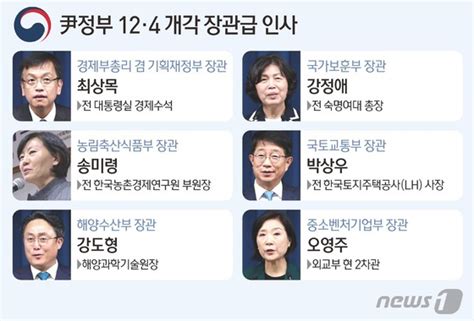 그래픽 尹정부 12·4 개각 장관급 인사 뉴스1