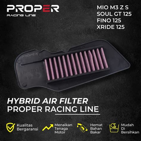 Air Filter Saringan Udara Proper Racing Line MIO M3 SOUL GT 125 FINO