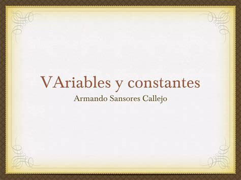 Variables Y Constantes Ppt