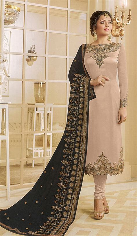 Beige Color Georgette Actress Drashti Dhami Party Salwar Kameez