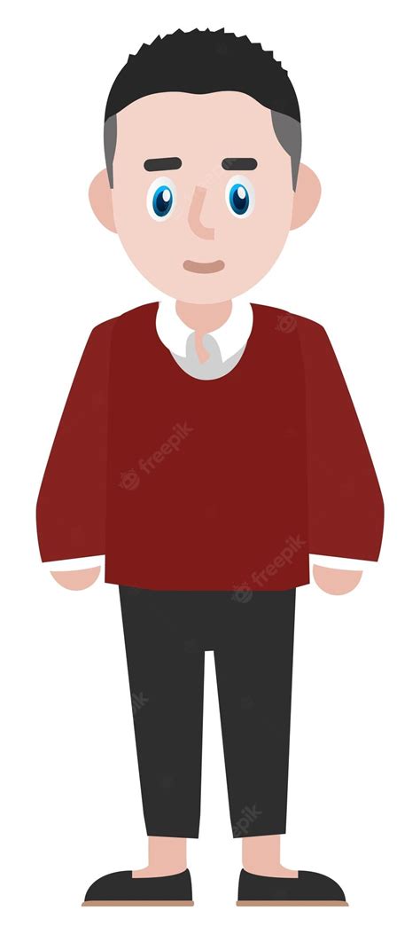 Premium Vector | Young man cartoon in red sweater