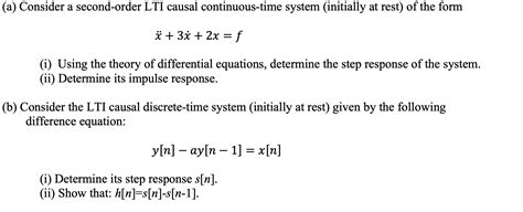 Solved A Consider A Second Order Lti Causal Chegg