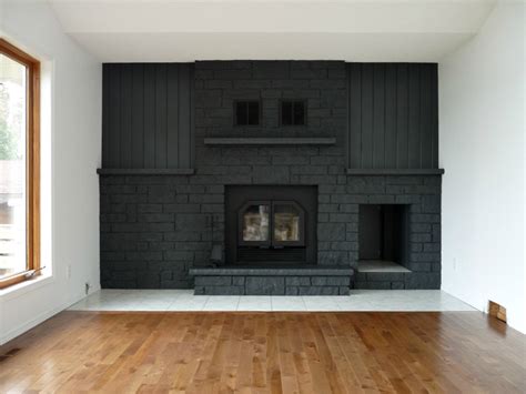 Gray Painted Brick Fireplace | FIREPLACE DESIGN IDEAS