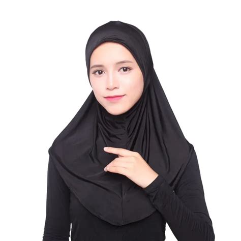 Buy 2018 Muslim Women Inner Hijab Solid Headscarf Cap Islamic Full Cover Hat