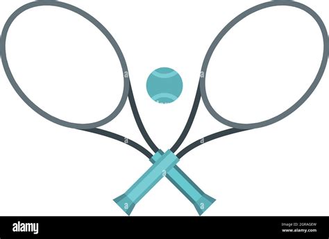 Tennis Racket And Ball Icon Flat Style Stock Vector Image Art Alamy