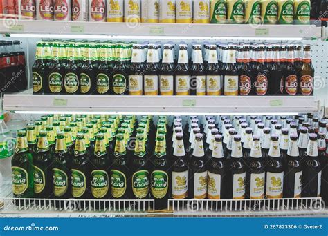 Refrigerator in a Supermarket with Local Thai Beer Brands Chang, Singha and Leo Editorial Photo ...