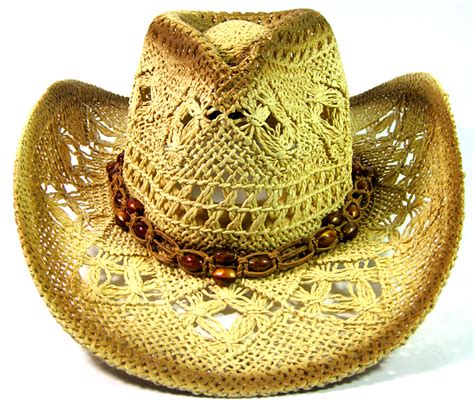 Wholesale Cowboy Straw Western Hats Toasted Edges Beads Bulk Discount