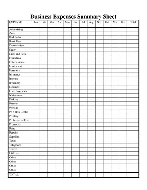 Business Expense Tracker Excel Business Spreadsheet Template Business ...