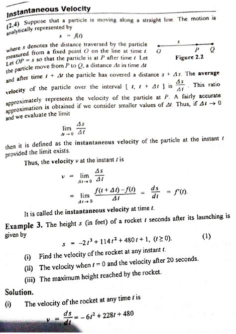 SOLUTION: Instantaneous velocity with examples - Studypool