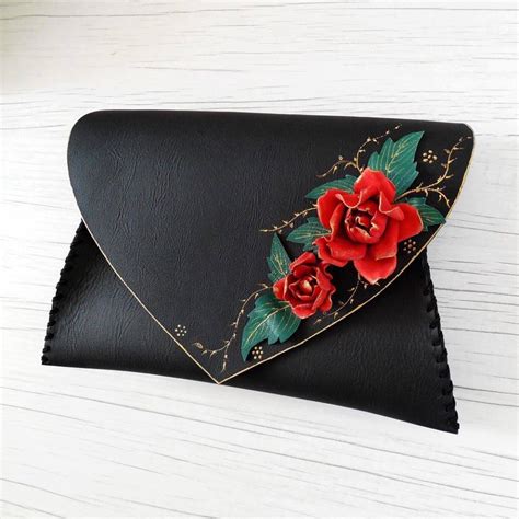 Red Roses Bagleather Roses Bagred Rose Purserose Lover Tdesigner