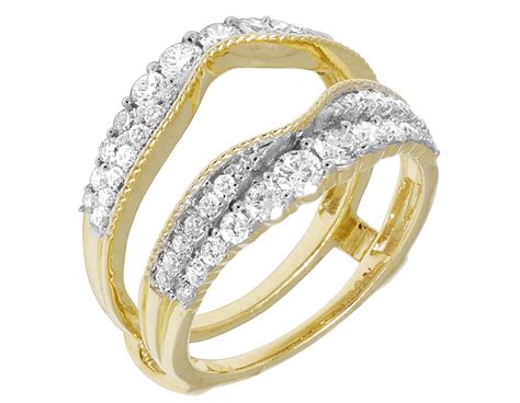 14k Yellow Gold Real Diamond Jacket Enhancer Ring 12ct