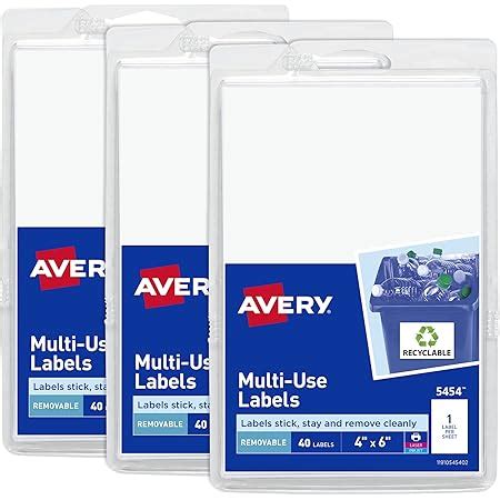 Amazon.com: Avery Removable Labels, 4" x 6" Blank Labels, Laser/Inkjet ...